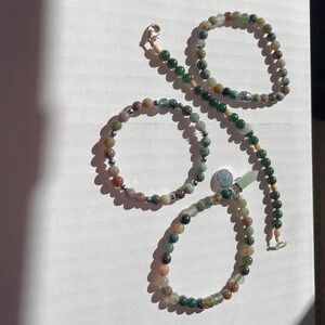 Natural Indian Agate (aka Fancy Jasper) 4 Bracelets